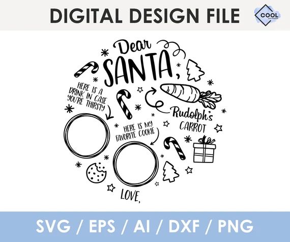 Round Santa Tray SVG Laser Cut File | Etsy | Etsy (US)