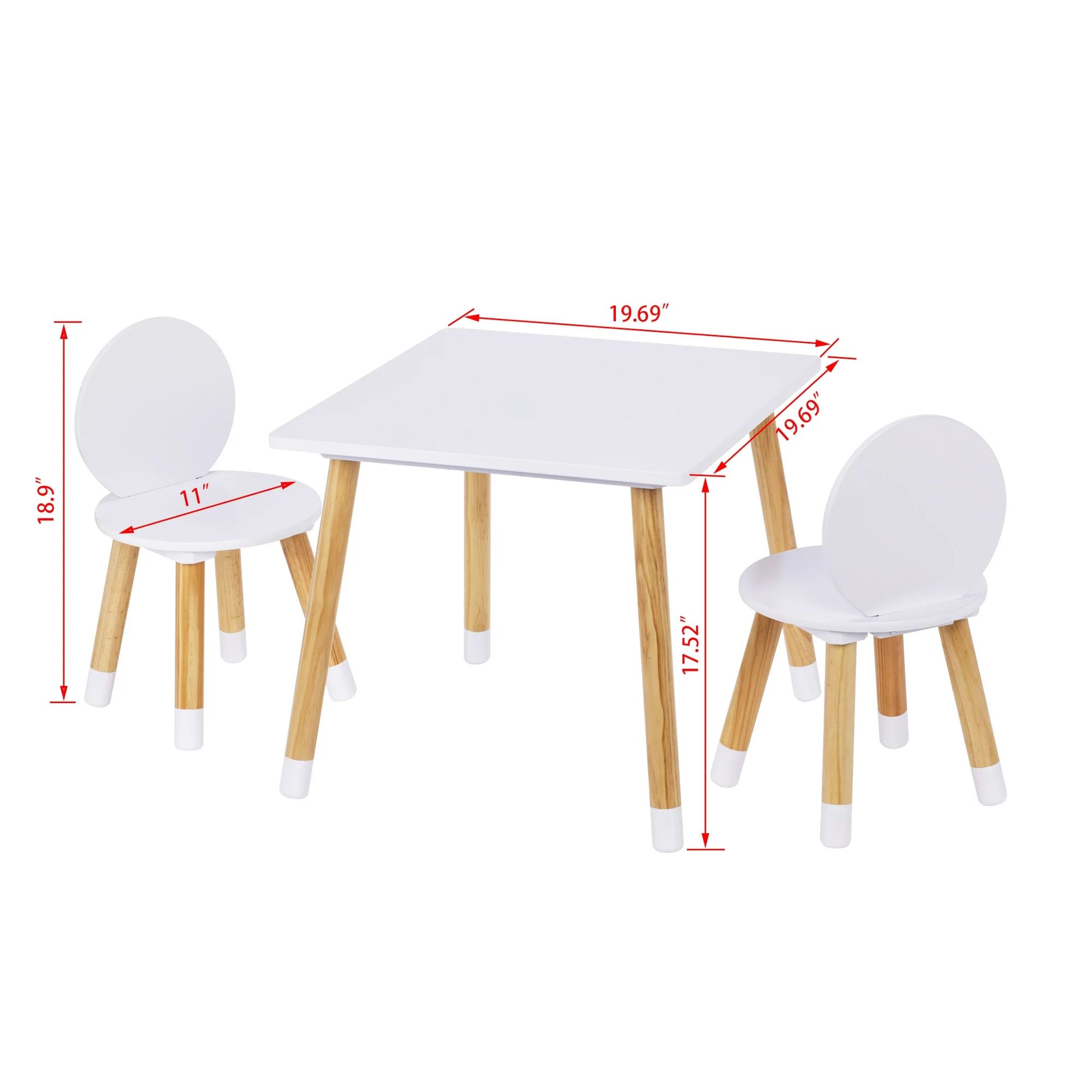 UTEX 2-in-1 Kids Table with 2 Chairs Set, White | Walmart (US)