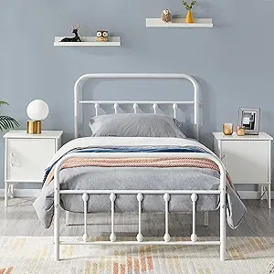 Yaheetech Classic Metal Platform Bed Frame Mattress Foundation with Victorian Style Iron-Art Head... | Amazon (US)