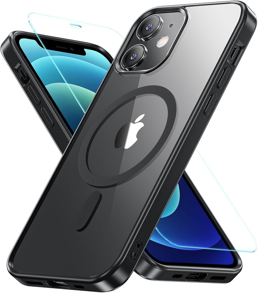 Fin2feel Magnetic for iPhone 12/iPhone 12 Pro Case, [3 in 1] 1X Black Case with 1X Suction Cup Ph... | Amazon (US)