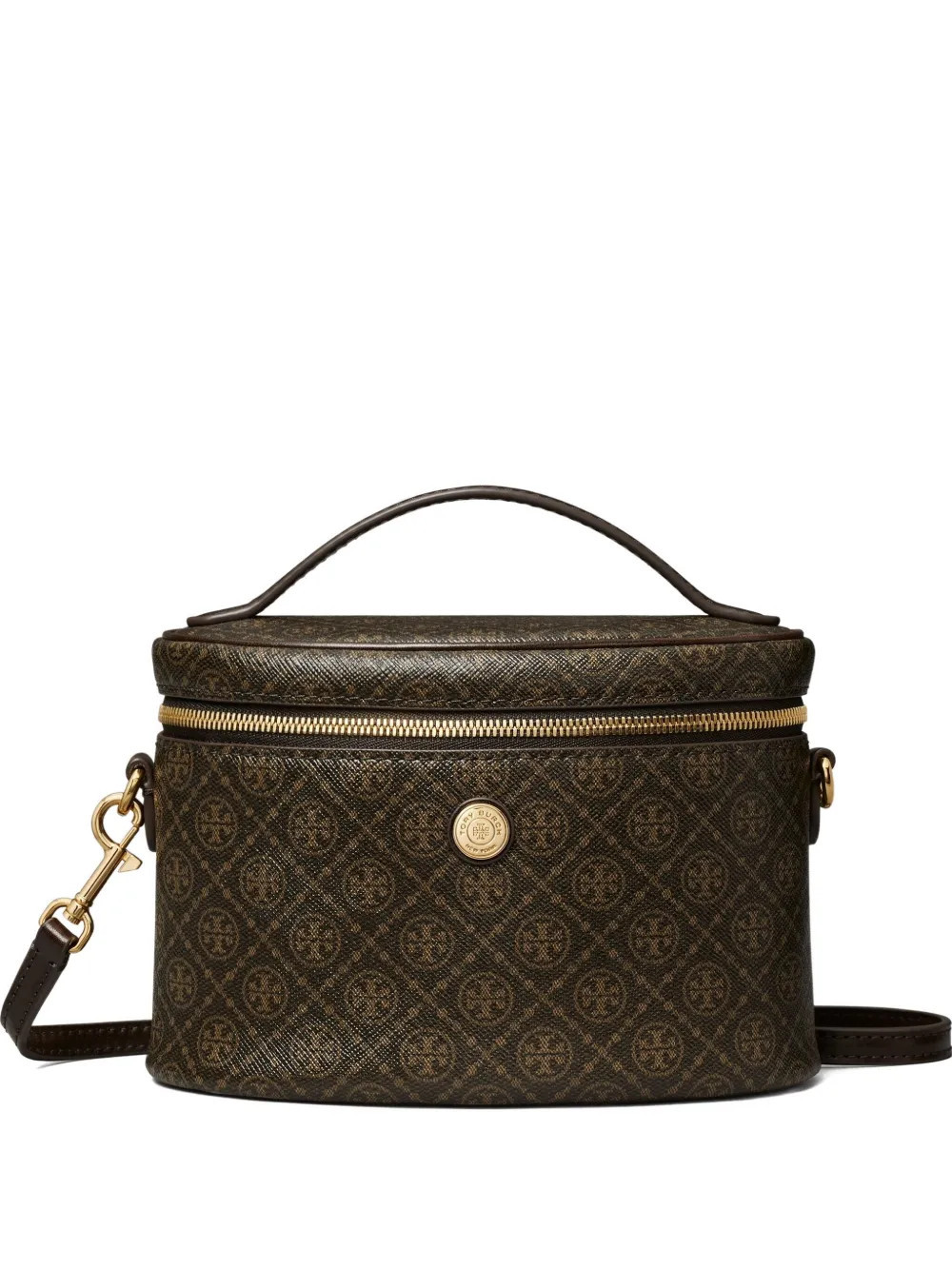 Tory Burch monogram coated vanity mini bag - Brown | Farfetch Global