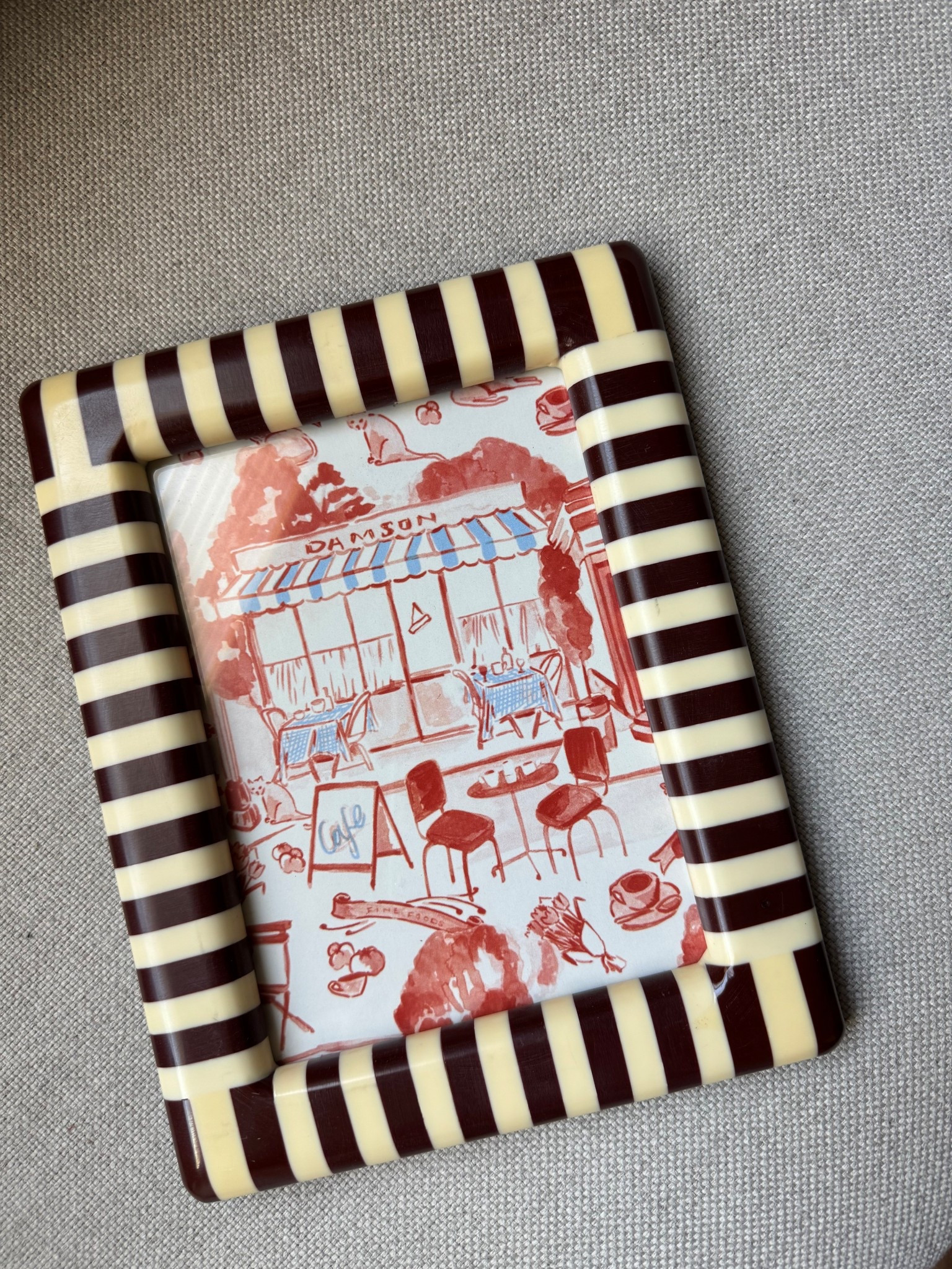 brown & cream stripe photo frame 🖼️ 

#LTKHome