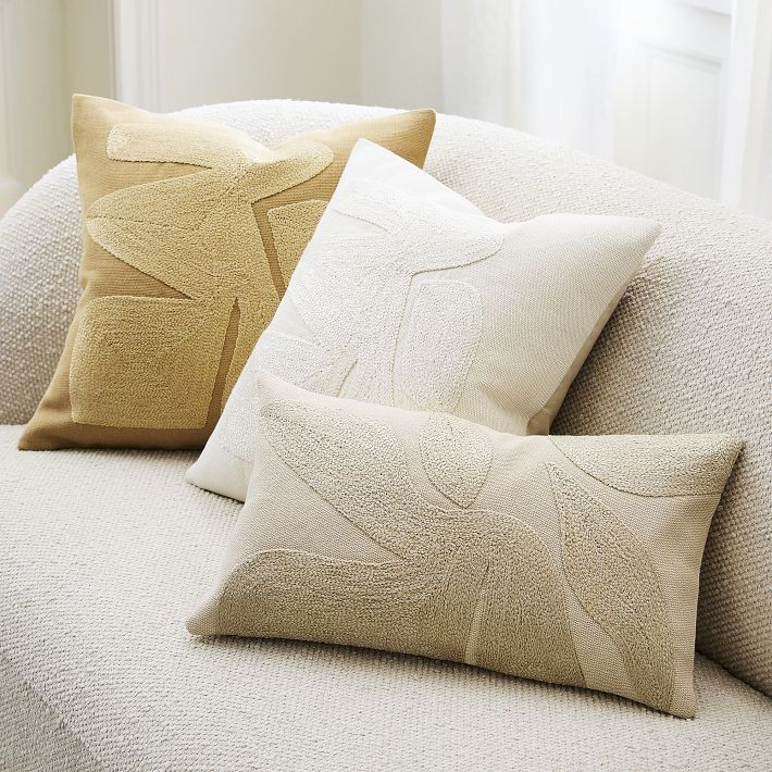 Embroidered Modern Abstract Pillow Cover | West Elm (US)