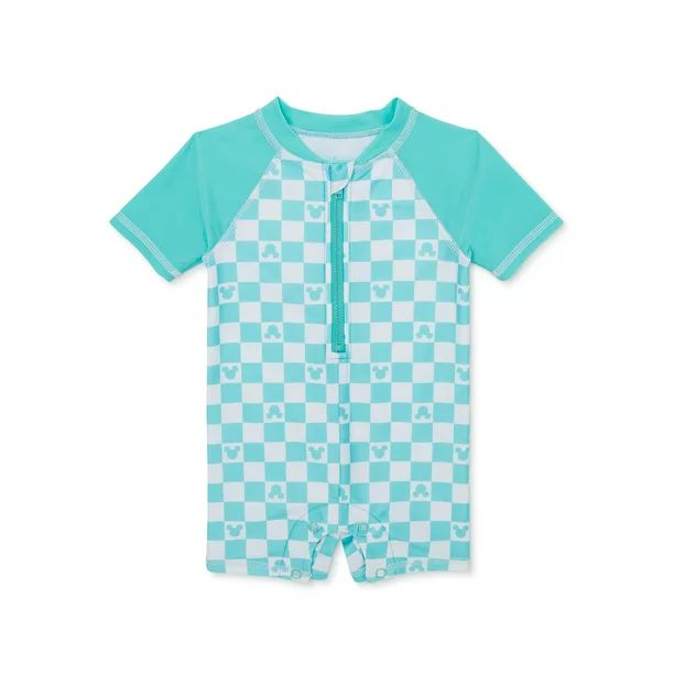 Mickey Mouse Baby Short Sleeve Rashguard Swimsuit, 1-Piece, Sizes 0/3-12 Months | Walmart (US)