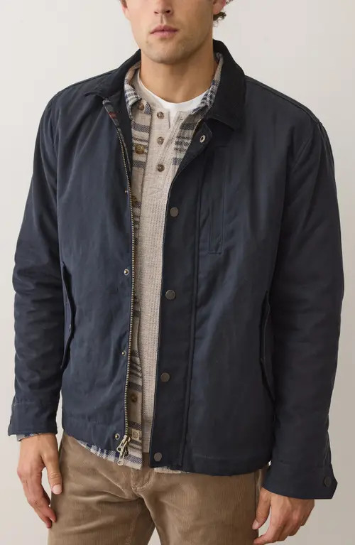 Marine Layer Wax Canvas Barn Jacket in Faded Navy at Nordstrom, Size Large | Nordstrom