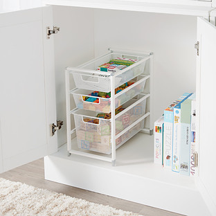 Elfa® X-Narrow Cabinet Drawer Solution Platinum | The Container Store
