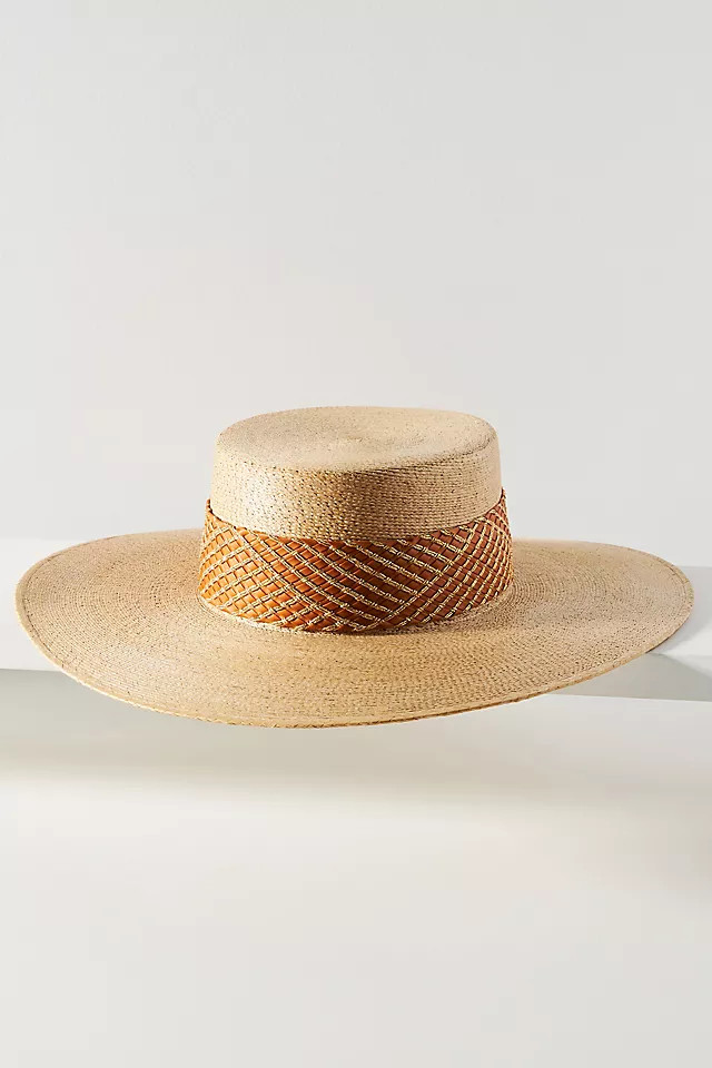 Wide-Brimmed Straw Boater | Anthropologie (US)