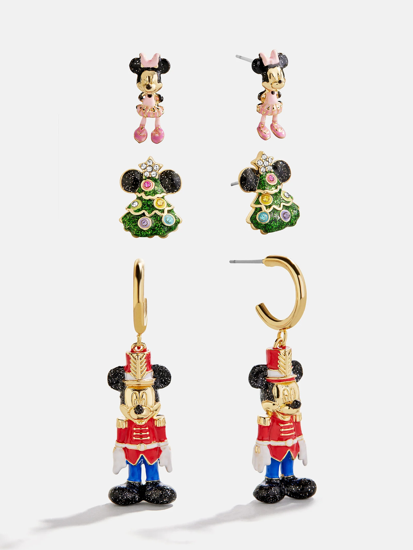 Disney Mickey Mouse & Minnie Mouse Nutcracker Earring Set - Multi | BaubleBar