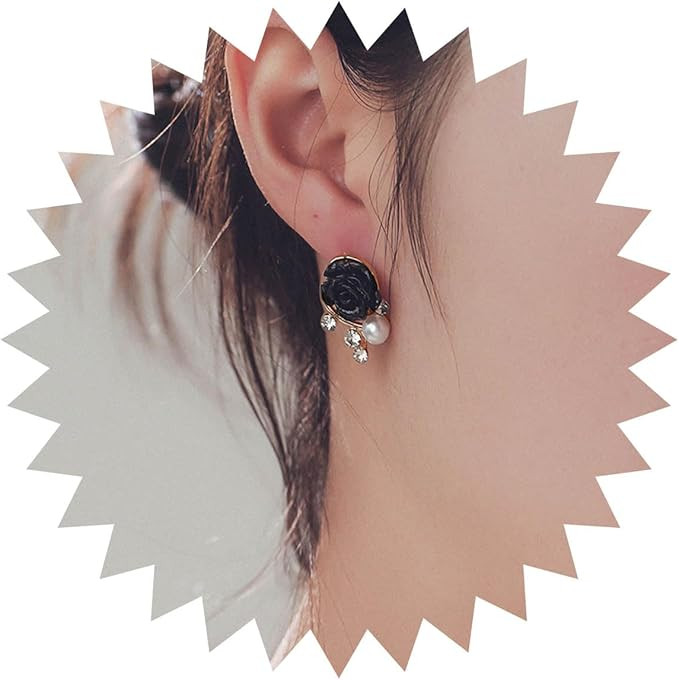 Allereya Vintage Kristall Kamelie Ohrstecker Ohrringe Blume Kamelie Ohrringe Strass Perlen Ohrrin... | Amazon (DE)