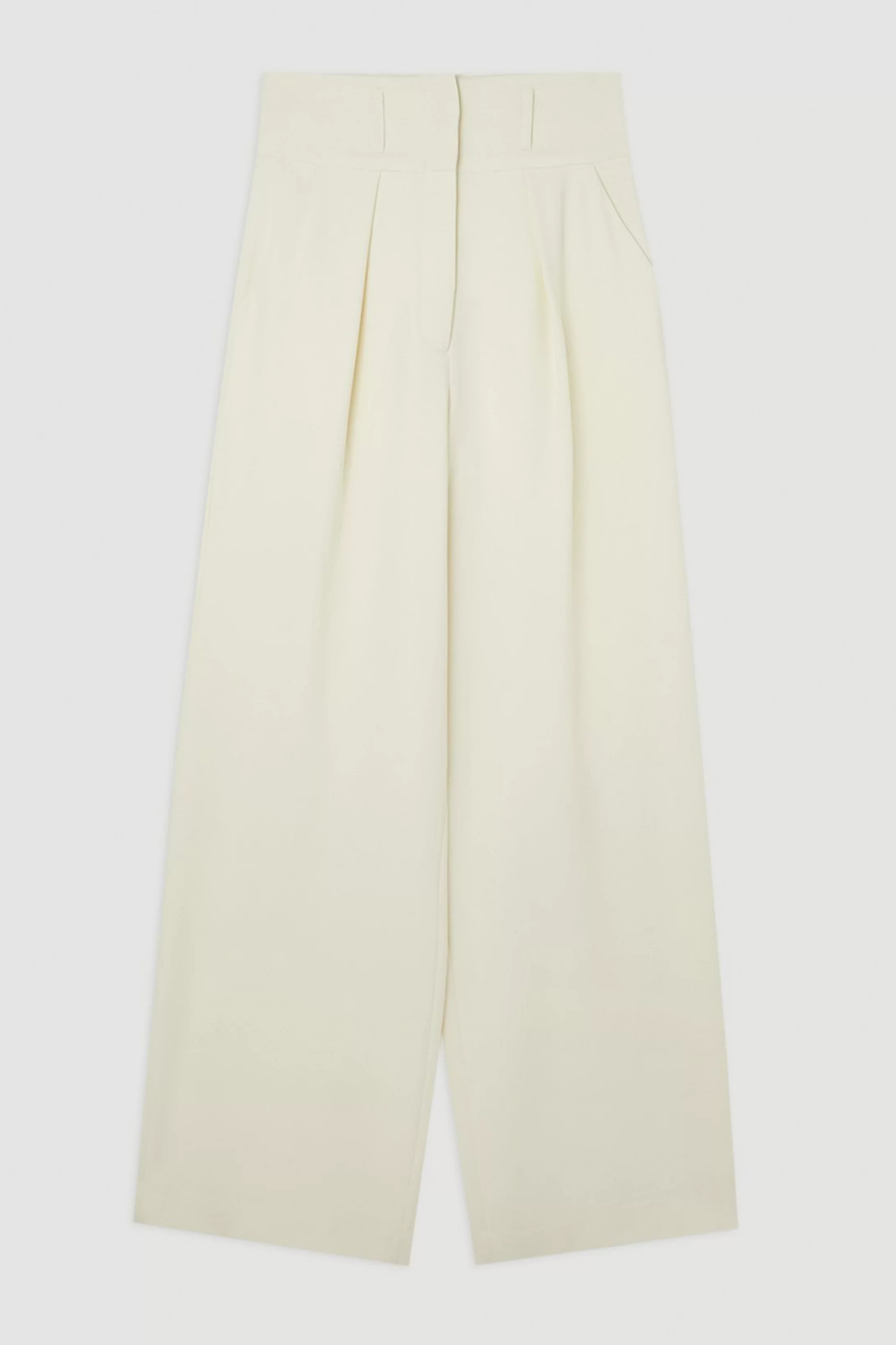 Compact Stretch Essential Tailored High Waist Wide Leg Trouser | Karen Millen UK + IE + DE + NL