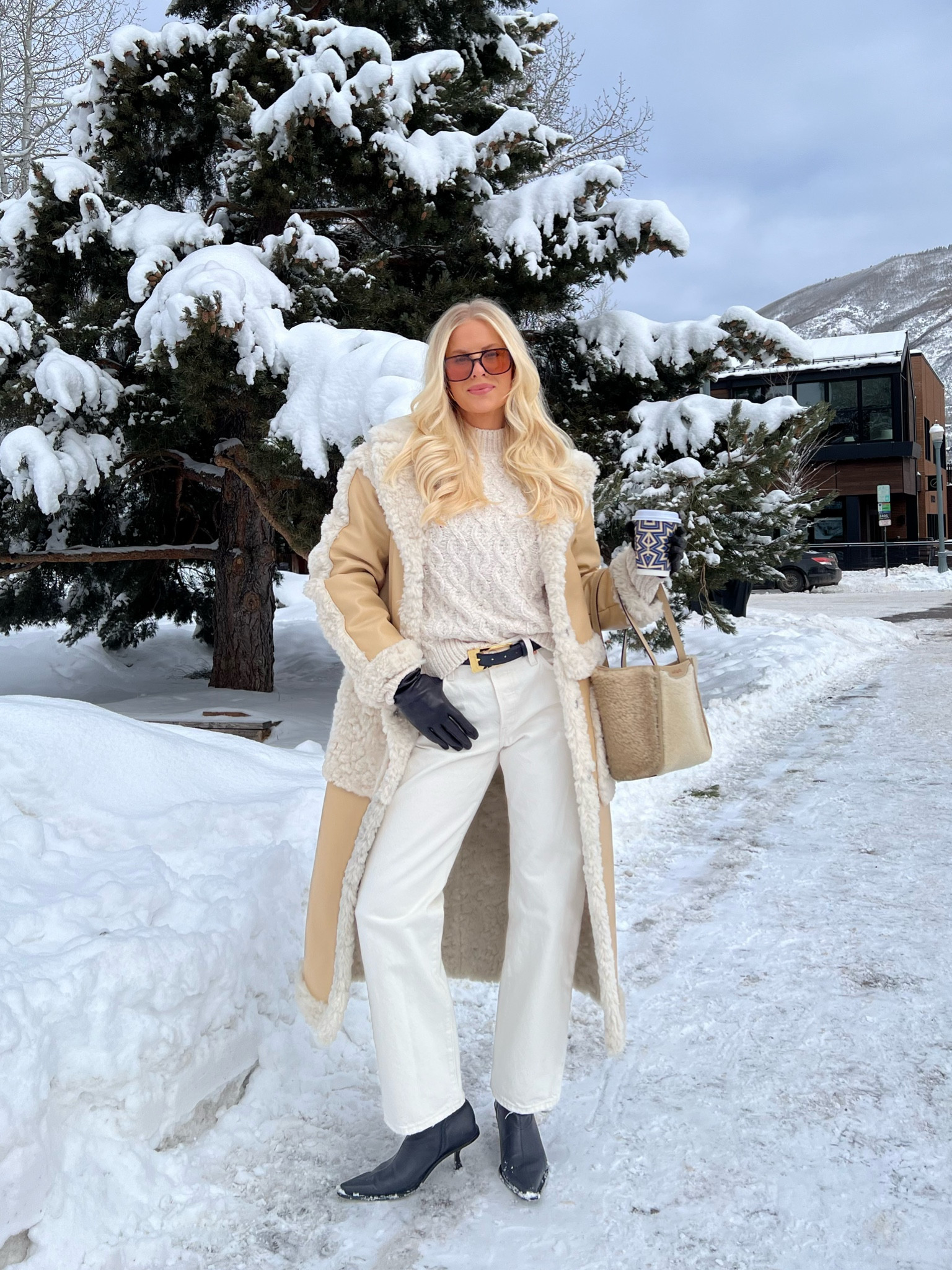 Aspen Outfit - wearing a small in jacket & sweater, sized up 1 size in jeans, boots are tts, xs/s in belt!  Code kathleen15 for a discount on belt! #kathleenpost

Mountain outfit, ski trip, apres ski, winter outfit, mountain town vibe, aspen look

#LTKSeasonal #LTKTravel #LTKStyleTip