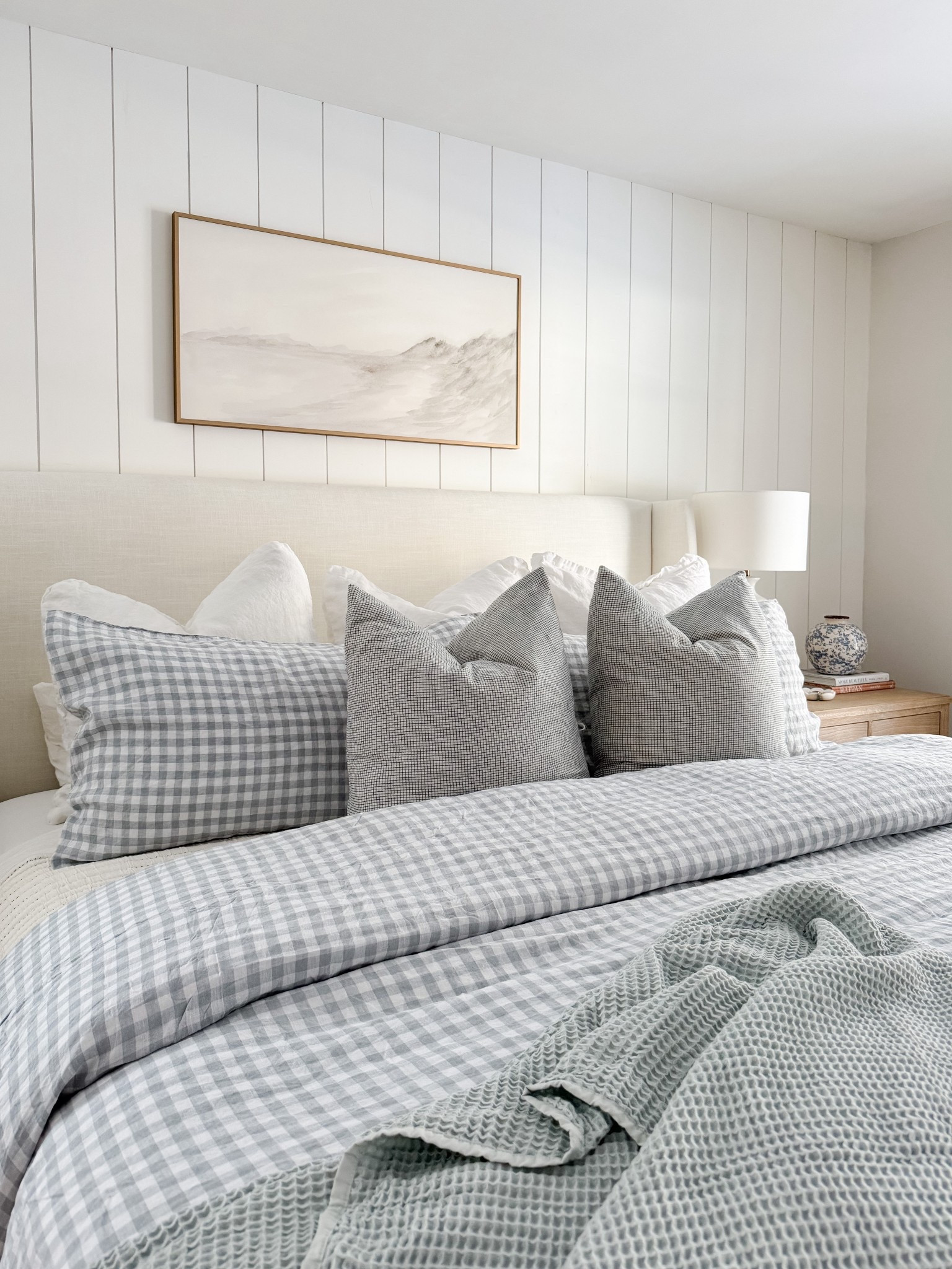Layered coastal bedroom! This bedroom is all about relaxed layers, soft blues, and classic coastal patterns that make the space feel serene. 

#LTKHome