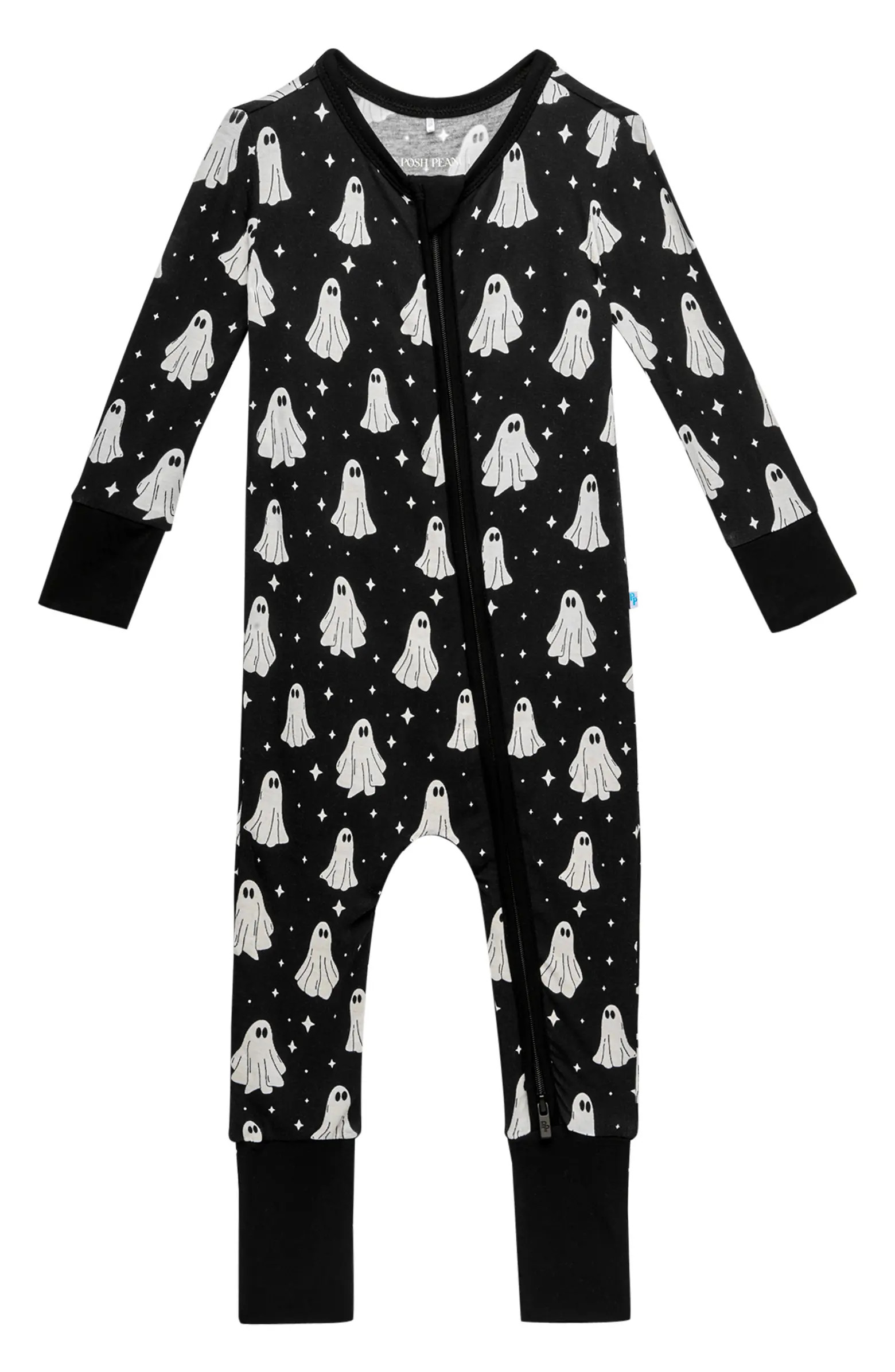 Ghostly Print Fitted Convertible Footie Pajamas | Nordstrom