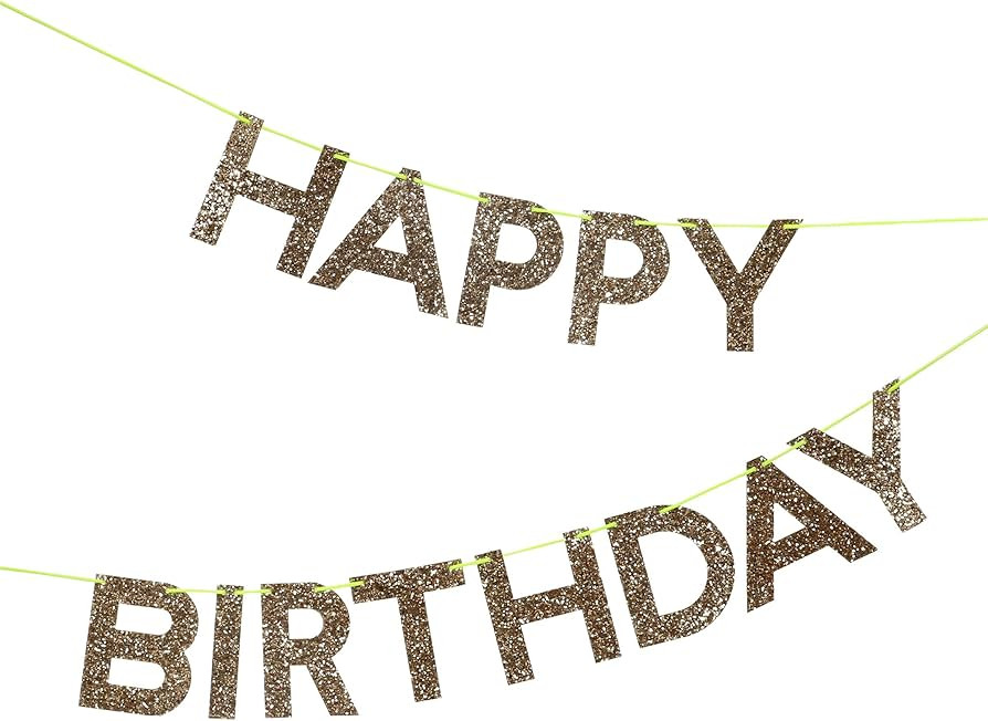 Meri Meri Gold Happy Birthday Garland (Pack of 1) | Amazon (US)