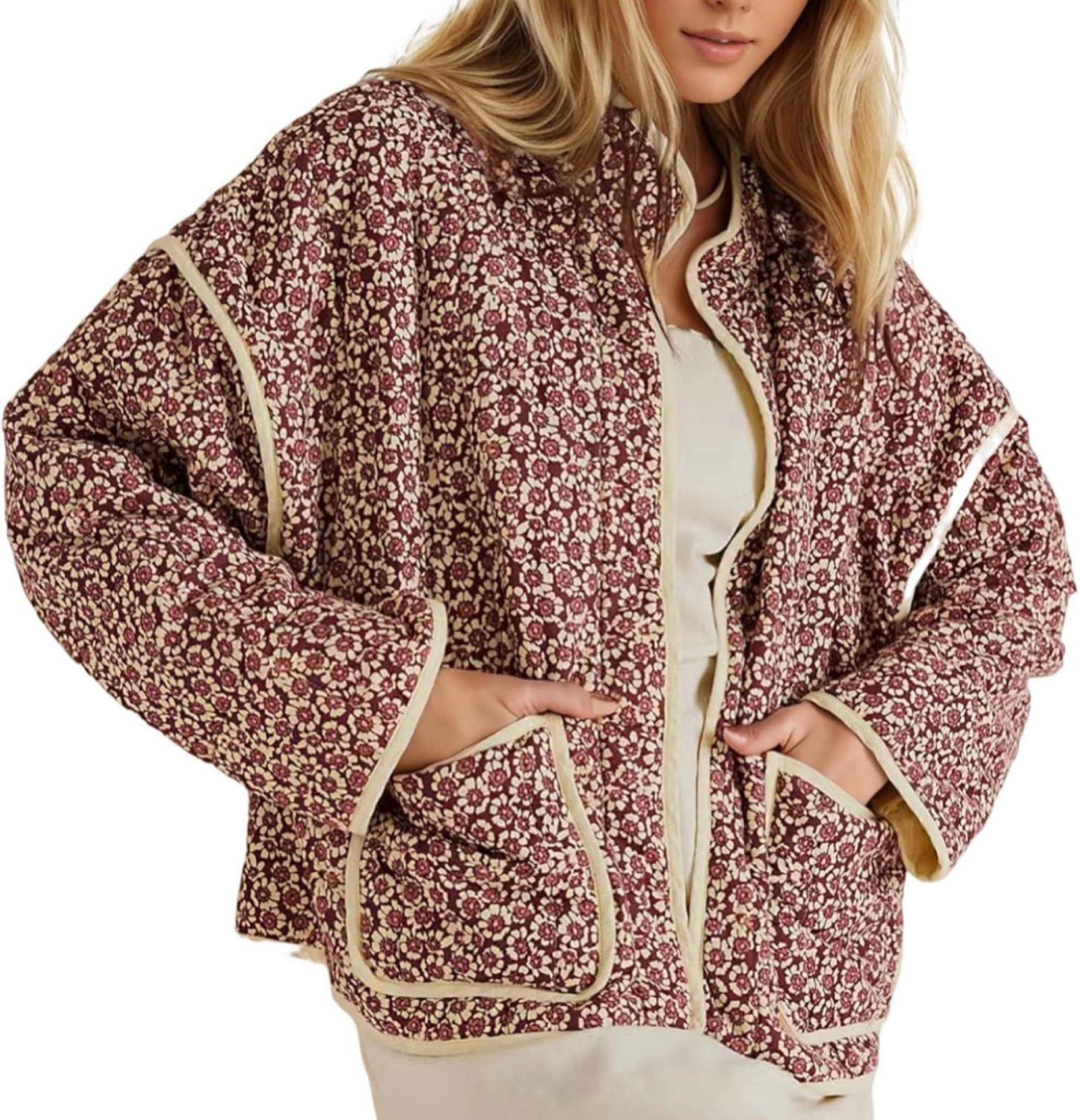 floral quilted jacket 
color : pink + size : small 

#LTKGiftGuide #LTKCyberWeek #LTKHoliday