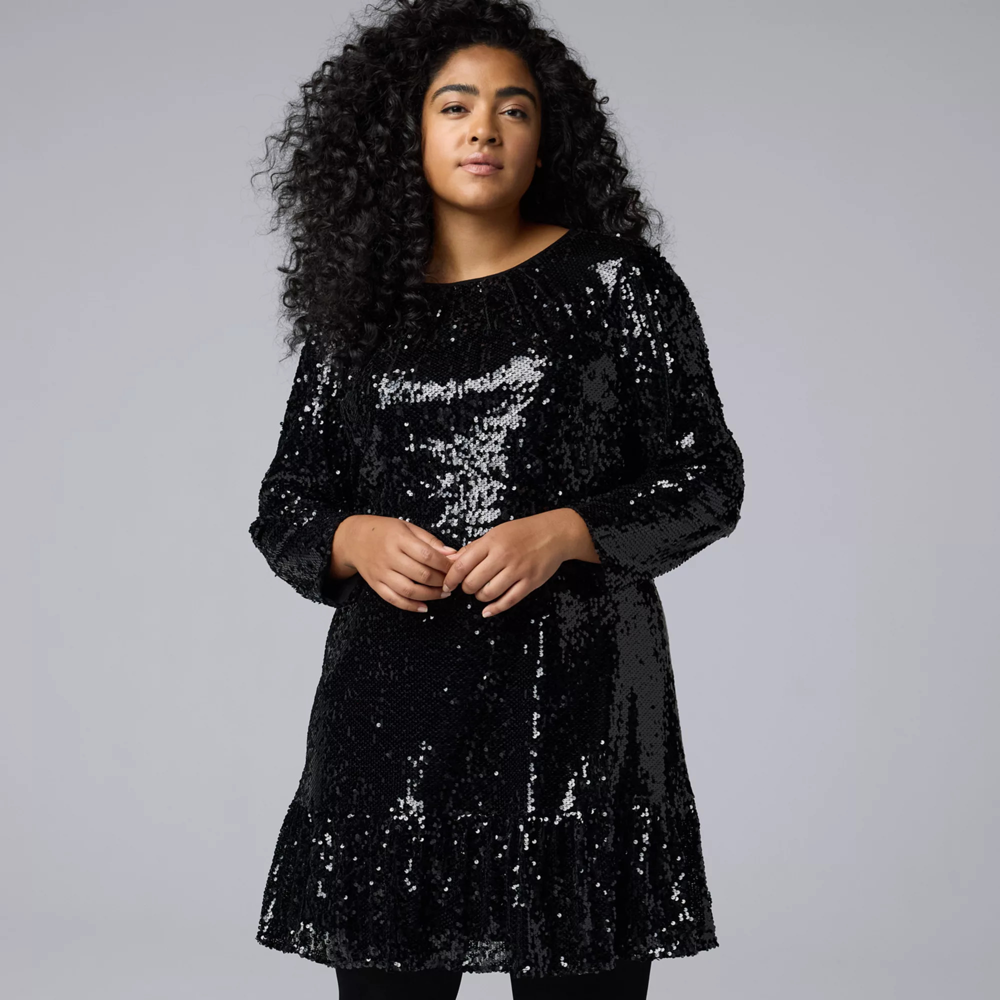 Plus Size Simply Vera Vera Wang Short Sequin Dress | Kohl's