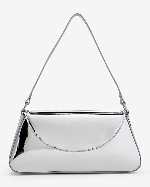 Metallic Silver Shoulder Bag | Express