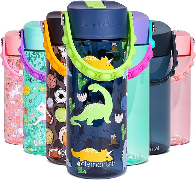 Elemental Water Bottles for Kids - Splash Kids Water Bottle for School with Pop-it Handle - BPA F... | Amazon (US)