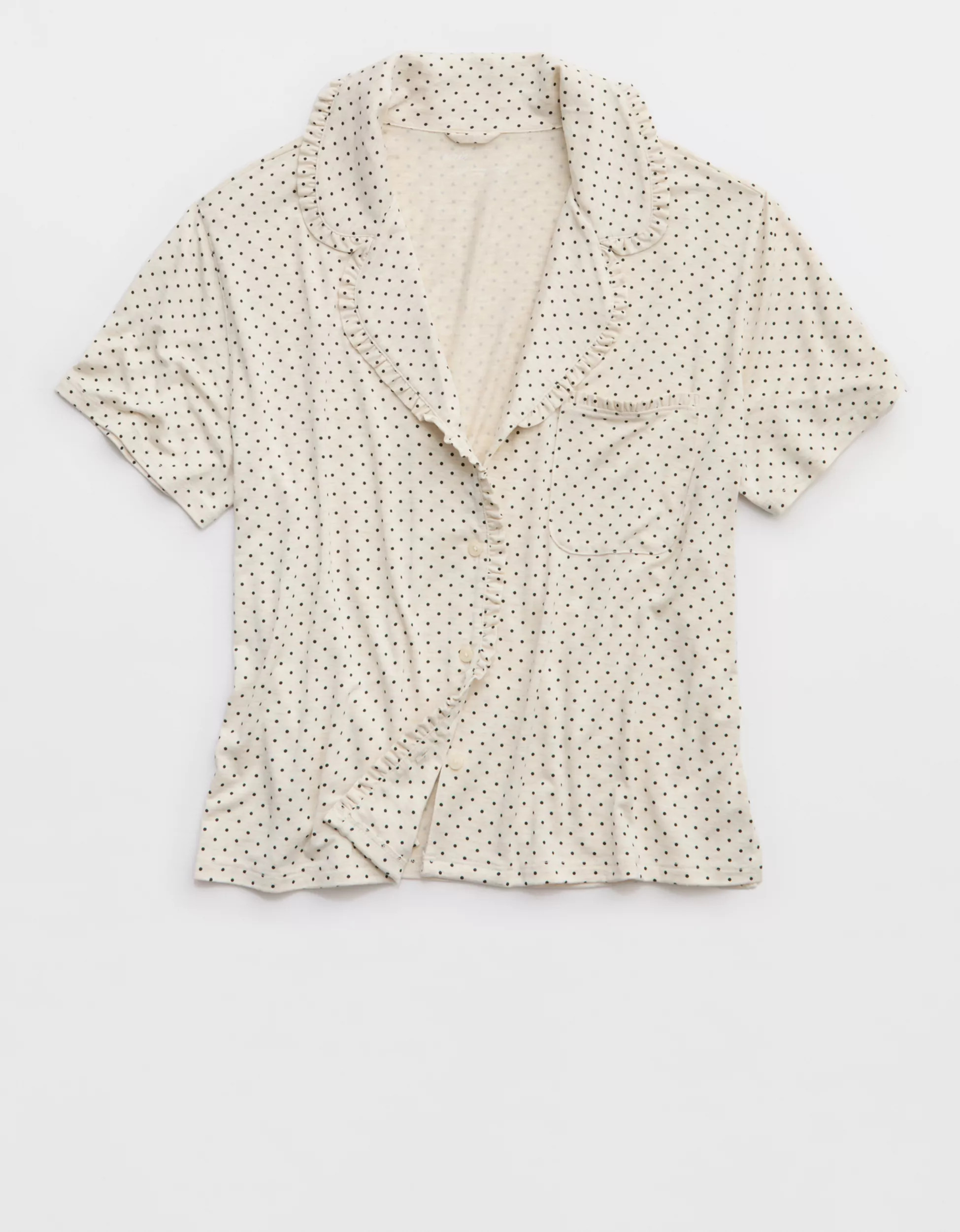 Aerie Real Soft® Ruffle Pajama Shirt | Aerie