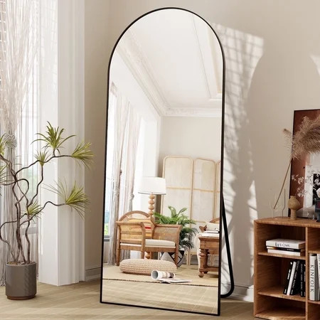 BEAUTYPEAK 71"x 26" Oversized Full Length Mirror Arch Standing Floor Mirror Full Body Mirror, Black | Walmart (US)