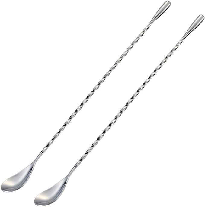 Briout Bar Spoon Cocktail Mixing Stirrers for Drink, Stainless Steel 12 Inches Long Handle, Silve... | Amazon (US)
