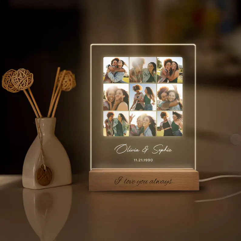 Custom Photo Collage LED Lamp: Bestie Gift, Couples Gift - Etsy | Etsy (US)