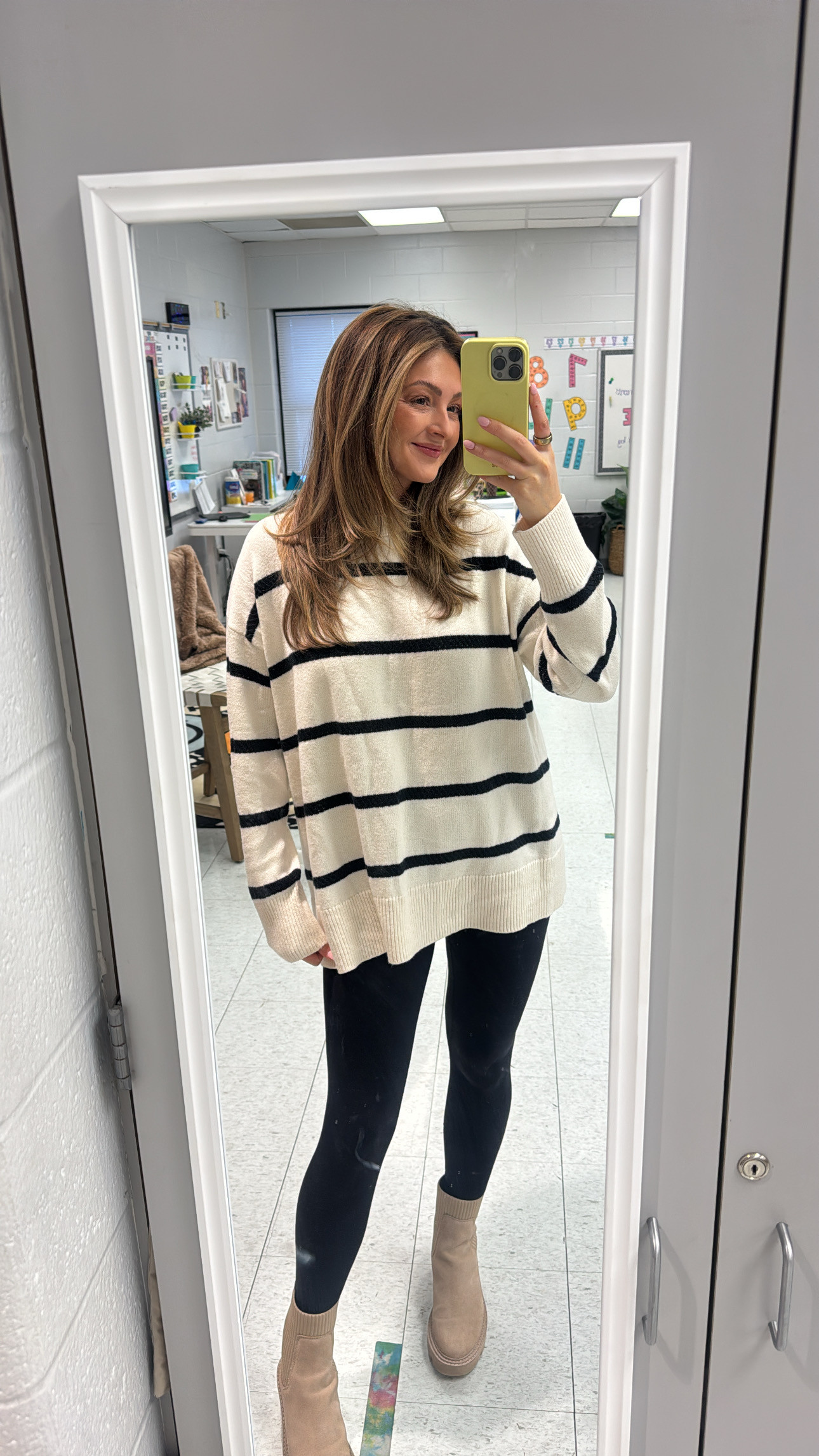 Teaching OOTD! Love this striped sweater from Aerie! 

 #LTKdayinmylife #LTKootd #LTKSeasonal