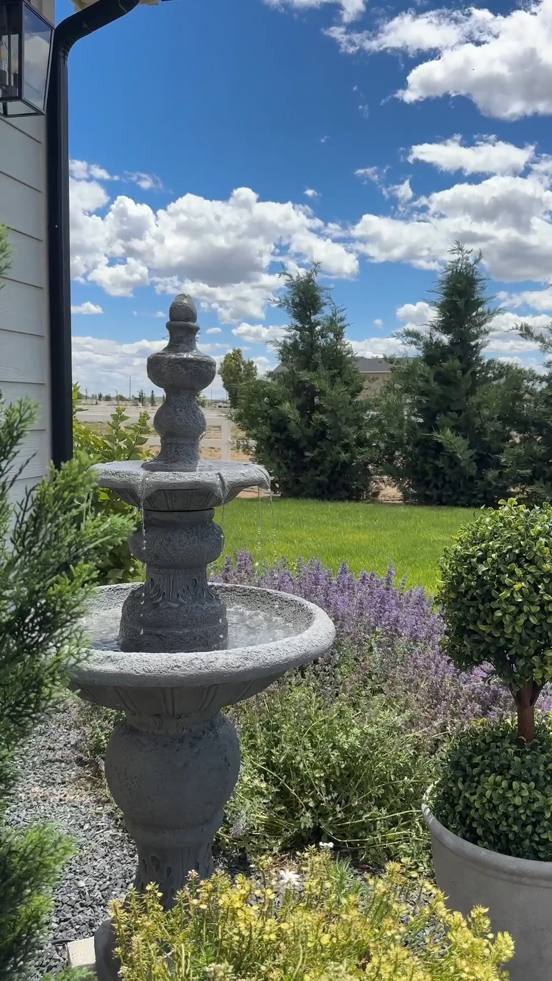 Water fountain, topiary, planter, trellis, cedar trees, outdoor lantern

@wayfair 
#Ad #WayfairPartner #wishyouwerehere #outdoor #Wayfair

#LTKHome #LTKSeasonal #LTKSaleAlert