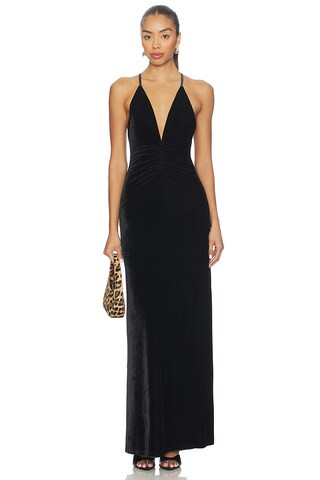 Tularosa Marilyn Velvet Gown in Black from Revolve.com | Revolve Clothing (Global)