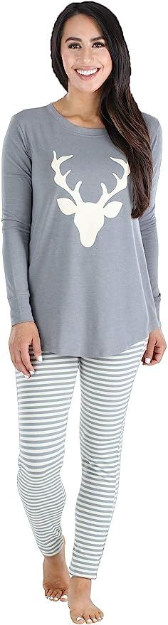Sleepyheads Women's Knit Long Sleeve Tunic Top and Leggings Pajama Set | Amazon (US)