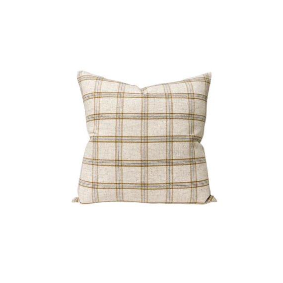 Gold and Beige Plaid Pillow Cover // Window Pane Pillow Cover | Etsy | Etsy (US)