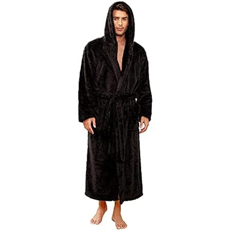 KEMUSI Hooded Herringbone Men's Soft Spa Full Lenght Bathrobe,Comfy Full Length Warm Nightdress | Amazon (US)