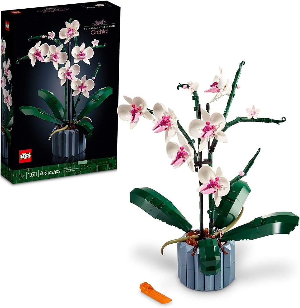 LEGO Icons Orchid Artificial Plant, Building Set with Flowers, Valentine Décor Gift for Adults, ... | Amazon (US)