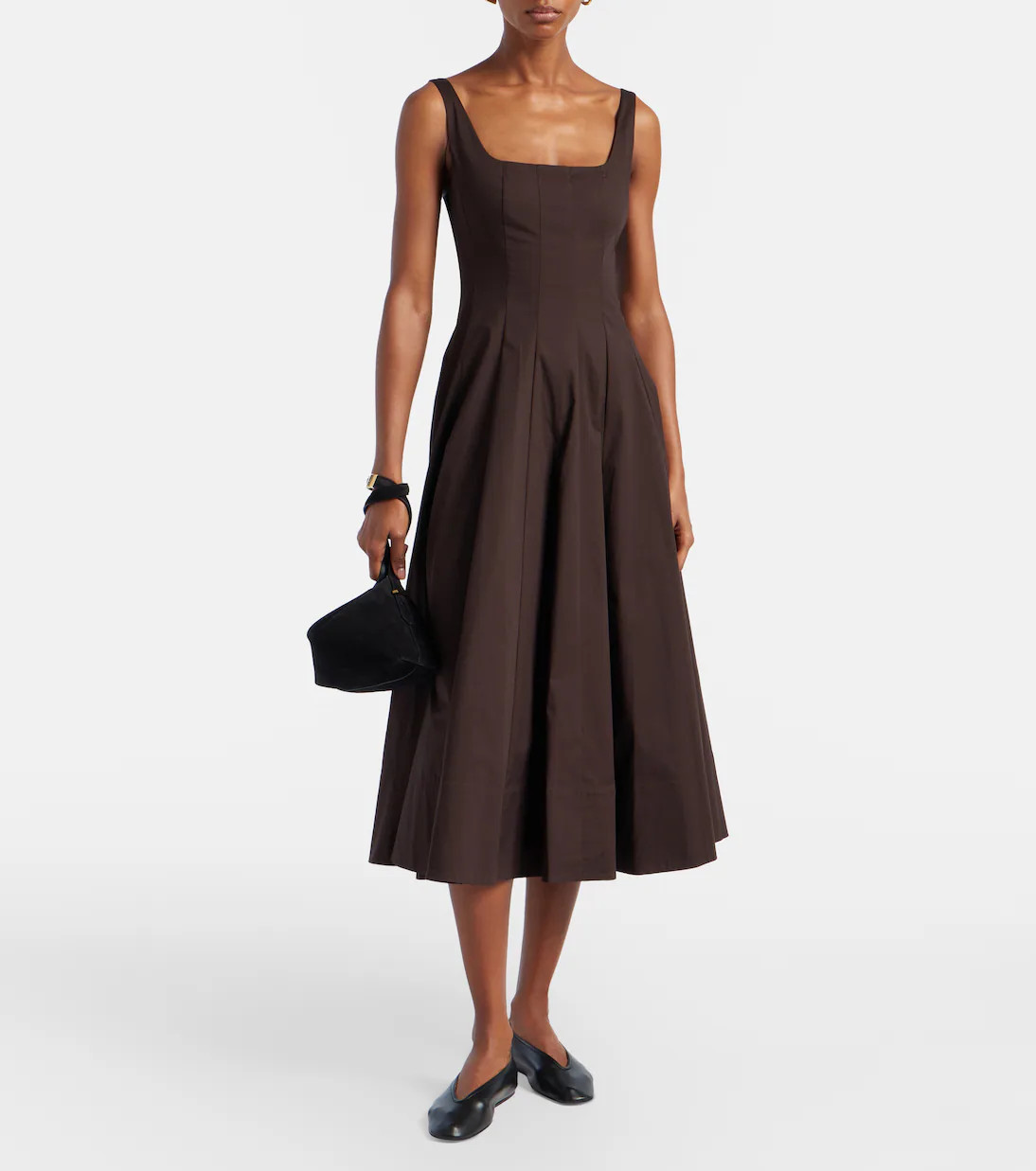 Pleated cotton midi dress | Mytheresa (US/CA)
