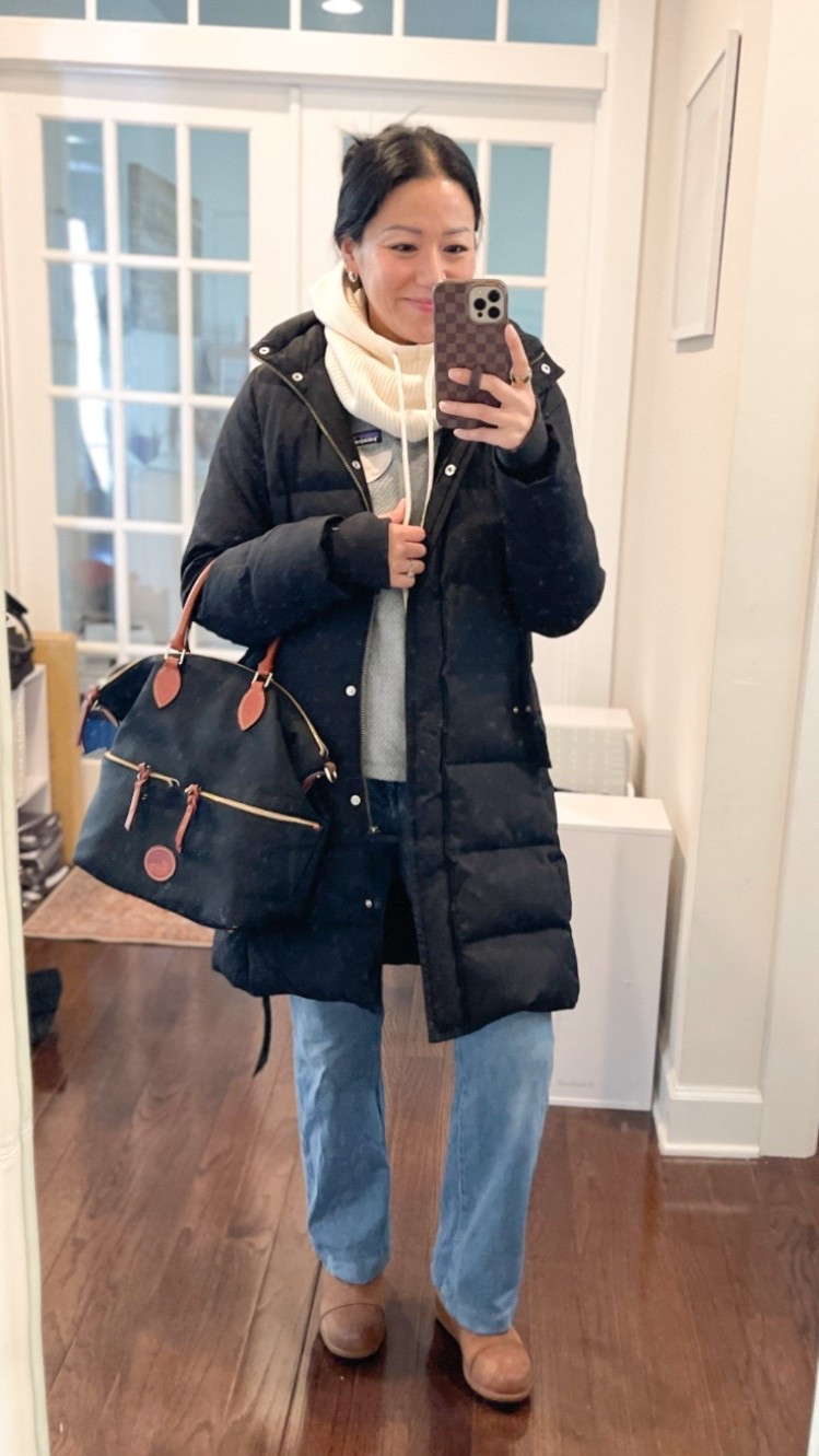 Size small coat
Size 27 jeans
Sorels are true to size


#LTKootd #LTKOver40 #LTKmomlife