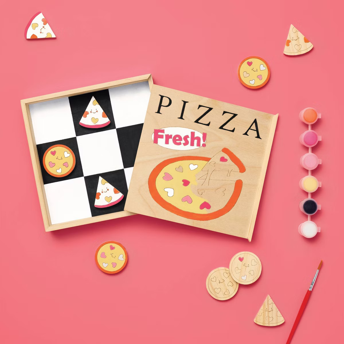 Valentine's Craft Paint - Your - Own Mini Pizza Tic - Tac - Toe Kit - Mondo Llama™ | Target