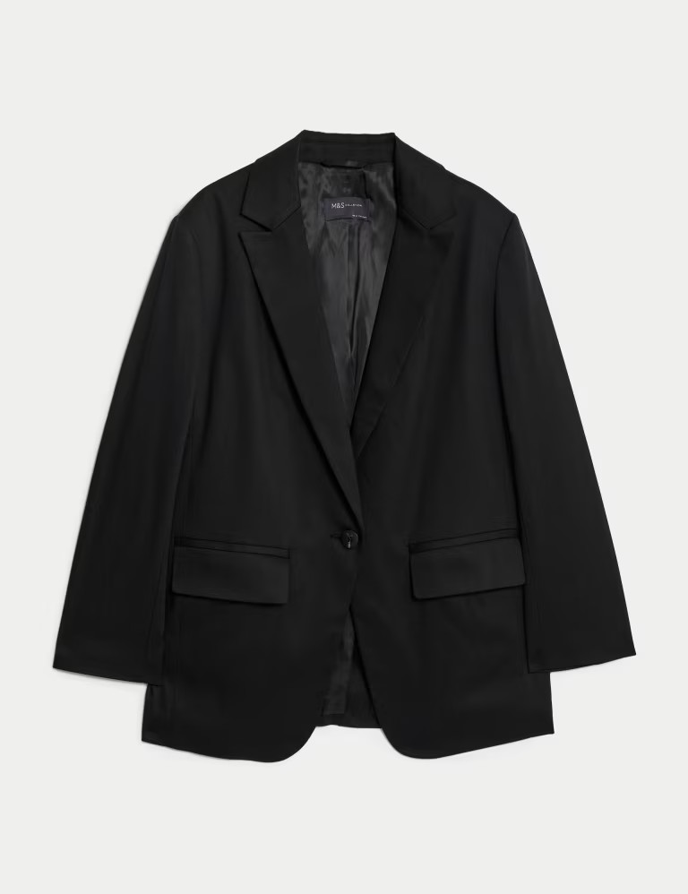 Lyocell Blend Relaxed Single Breasted Blazer | Marks & Spencer (UK)