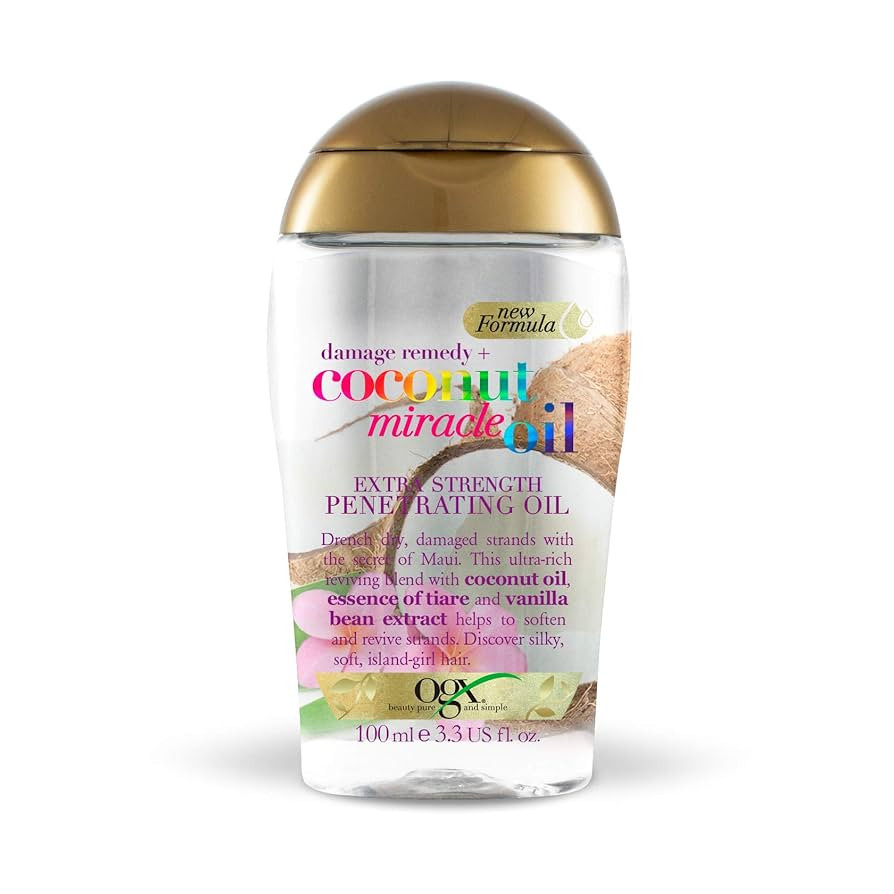 OGX Coconut Miracle Oil Extra Strength Penetrating Hair Oil for Dry, Damaged, and Frizzy Hair, In... | Amazon (UK)