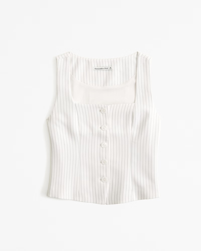 Tailored Vest Squareneck Set Top | Abercrombie & Fitch (US)