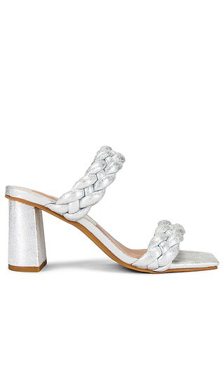 Paily Sandal in Silver Metallic Suede | Revolve Clothing (Global)
