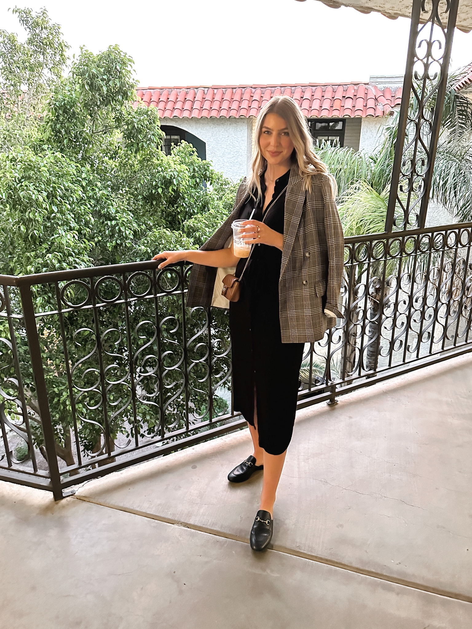 Date night look! Plaid blazer, Gucci mules, black midi dress, shirt dress 

#LTKworkwear