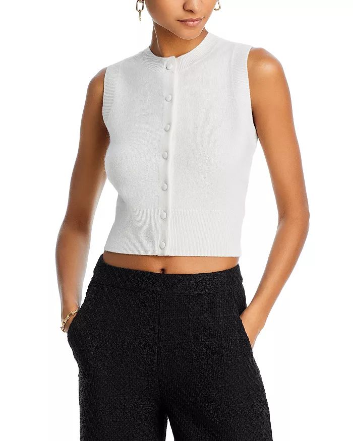 Cashmere Crewneck Sleeveless Cropped Sweater - 100% Exclusive | Bloomingdale's (US)