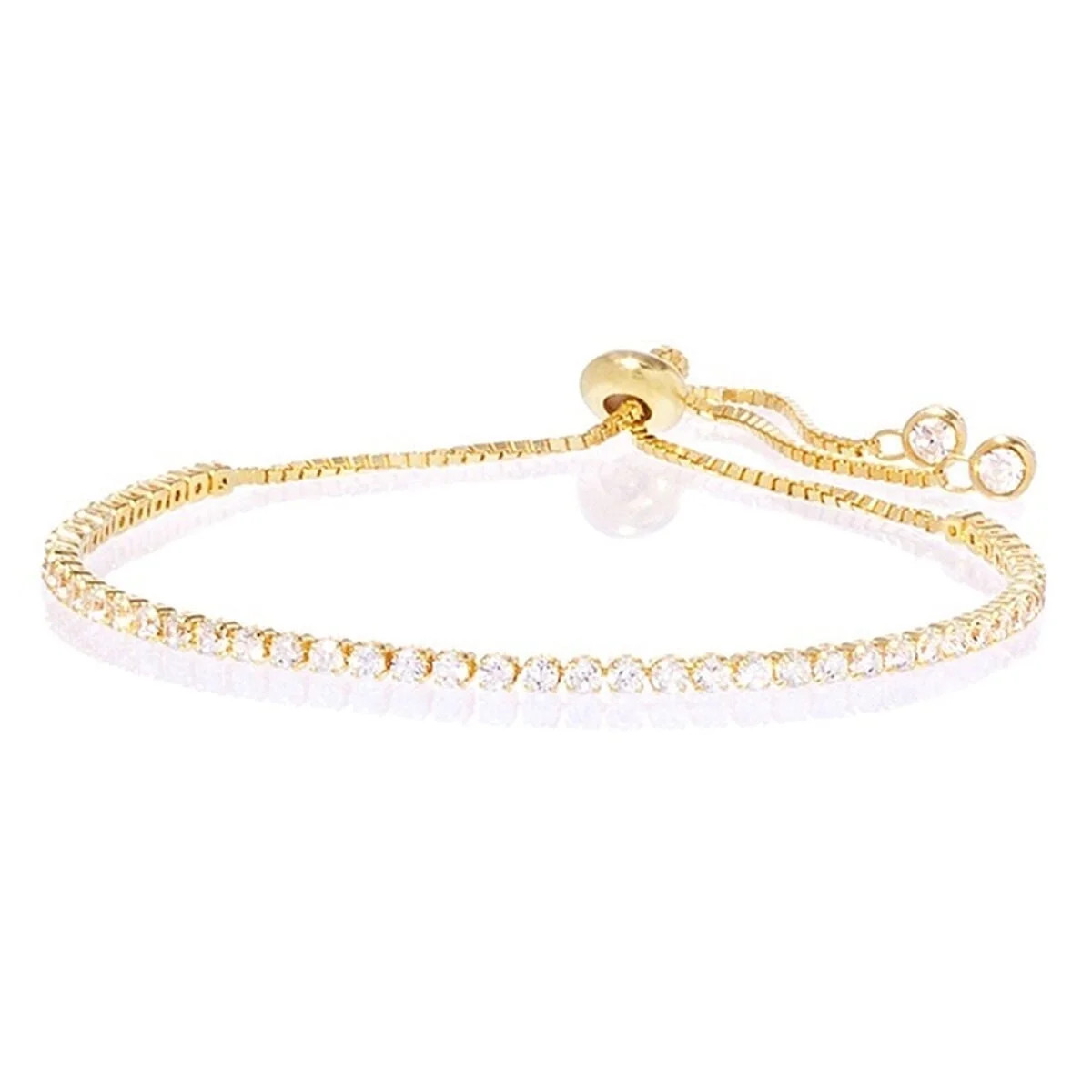Amy and  Annette 14K Gold Adjustable Tennis Bracelet with crystals from Swarovski in 14K Plated | Walmart (US)
