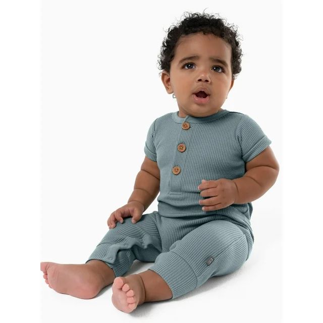 Modern Moments by Gerber Baby Boy Short Sleevee and Long Leg Romper, Sizes 0/3 Months - 24 Months | Walmart (US)