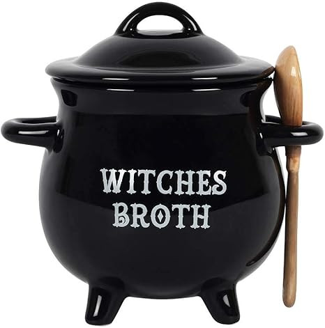 Amazon.com: Pacific Giftware Witches Broth Cauldron Ceramic Bowl with Broom Spoon : Home & Kitche... | Amazon (US)