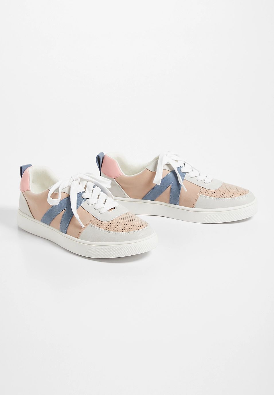Shelby Blush Colorblock Lace Up Sneaker | Maurices