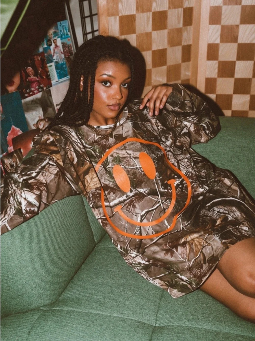 Dressed in LALA The World Needs Your Magic Oversized Long Sleeve Tee in Camo S/M | Poshmark