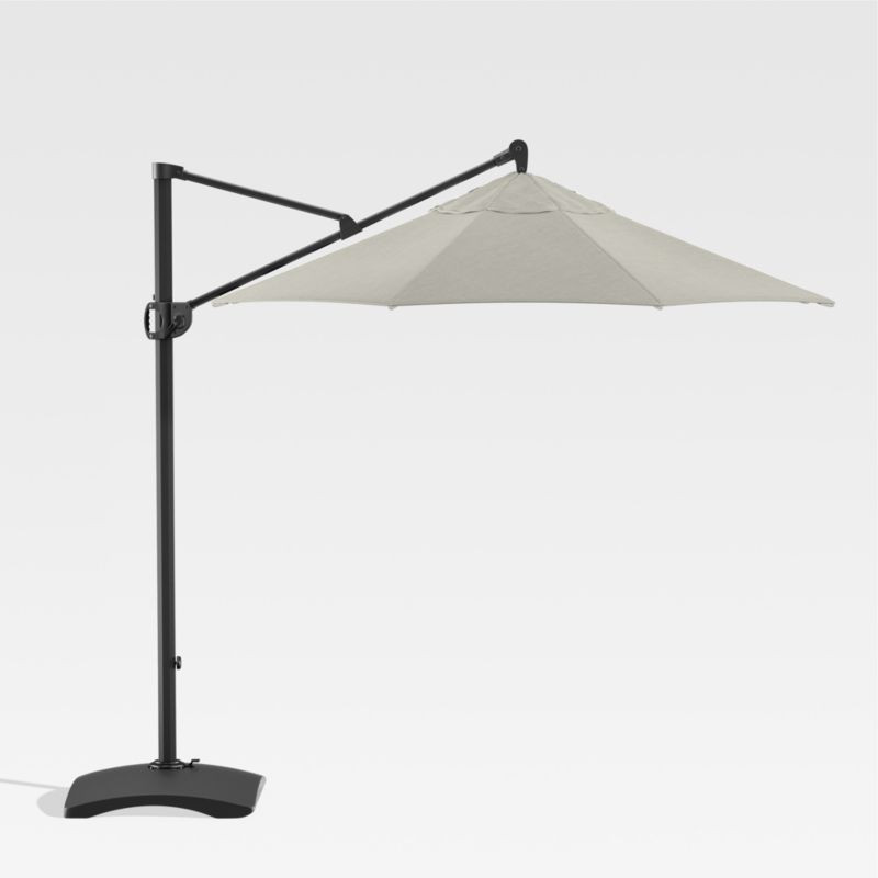 10' Sunbrella Silver Round Cantilever Outdoor Patio Umbrella | Crate & Barrel | Crate & Barrel