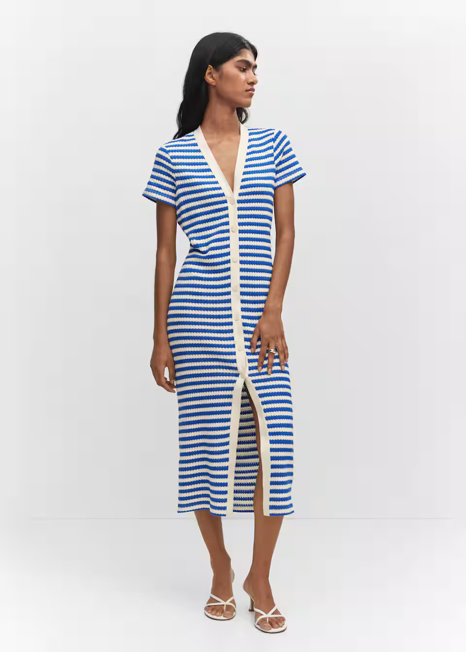 Striped jersey dress -  Women | Mango USA | MANGO (US)