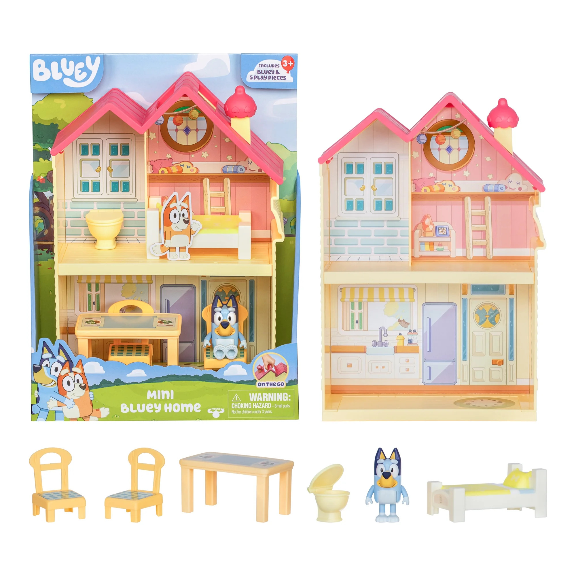 Bluey Mini Home Playset, Includes Bluey Figure With 5 Play Pieces , Toddler Toy | Walmart (US)